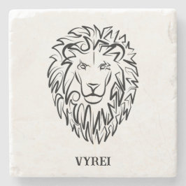 Lejon för svarta och vita stammar stenunderlägg