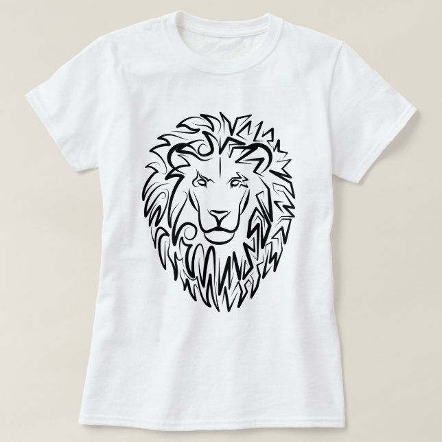 Lejon för svarta och vita stammar t shirt (Design framsida)