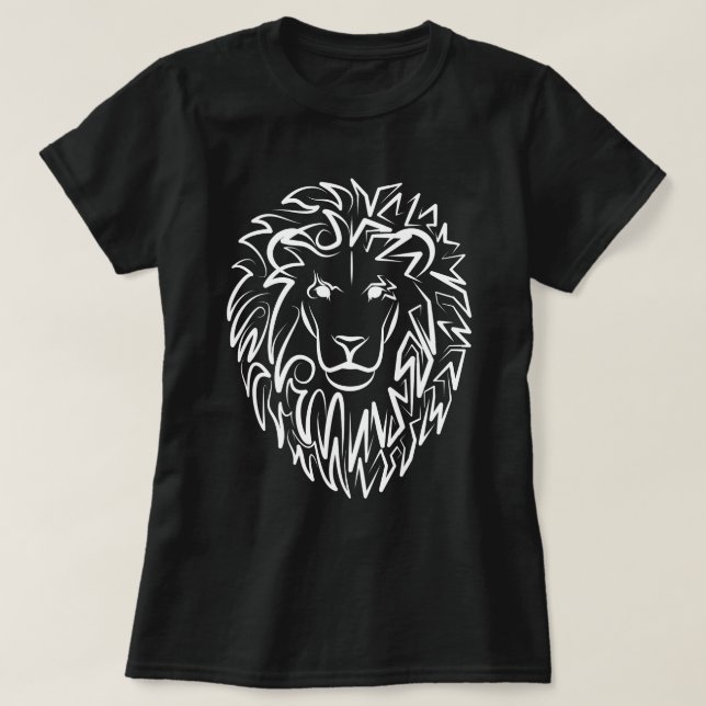 Lejon för svarta och vita stammar t shirt (Design framsida)