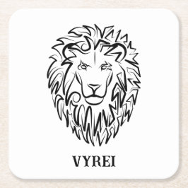 Lejon för svarta och vita stammar underlägg papper kvadrat