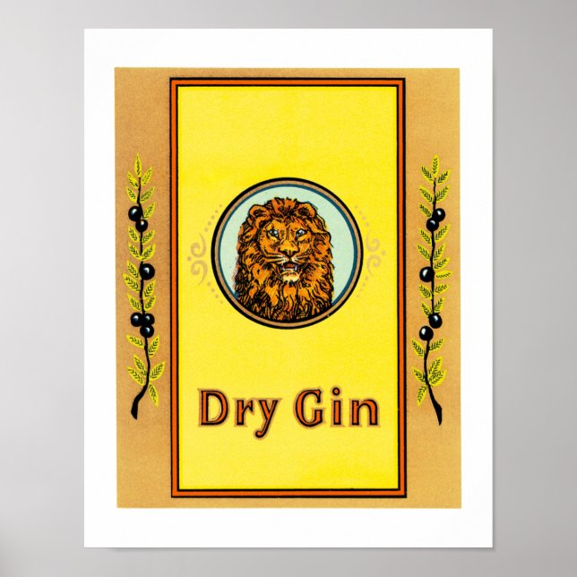 Lejon för torr Gin Poster (Framsidan)