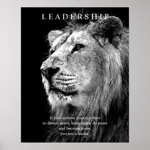 Lejon för trendig Motiv Ledarskap Poster