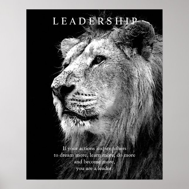 Lejon för trendig Motiv Ledarskap Poster (Framsidan)