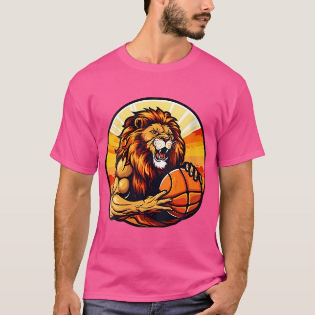Lejon för Womens Basketball T Shirt (Framsida)
