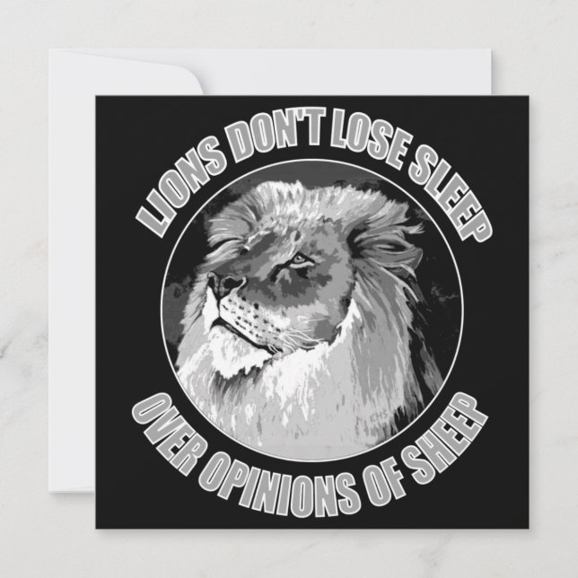 Lejon förlorar inte sömnen över fårets åsikter (Framsida)