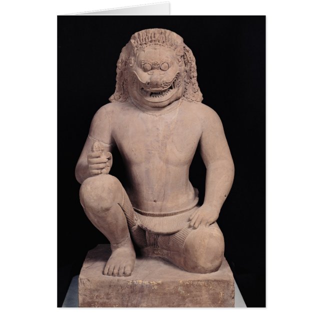 Lejon förmyndare, Banteay Srei Stil, c.967 Hälsningskort (Framsidan)