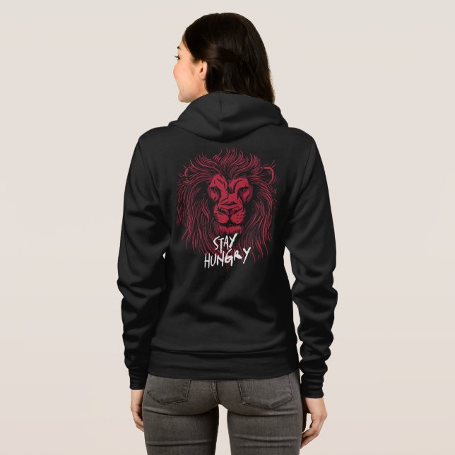Lejon Fortsätt vara hungrig T Shirt (Hel baksida)