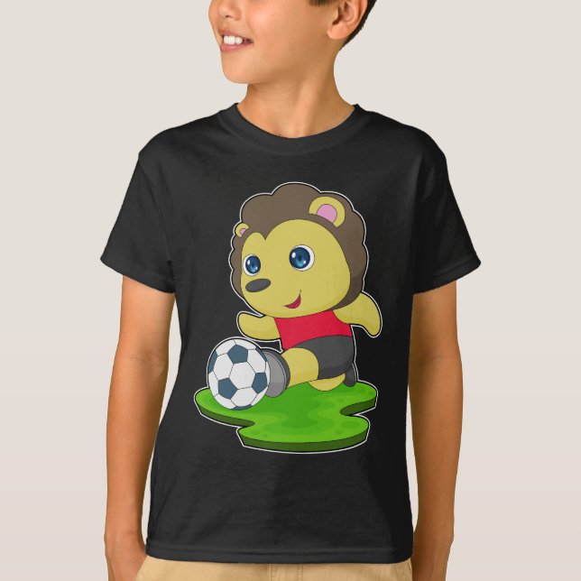 Lejon Fotbollsspelare Fotboll T Shirt (Framsida)