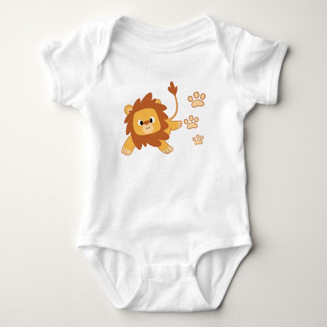 Lejon fotspårbabyJersey Bodysuit T-shirt (Framsida)