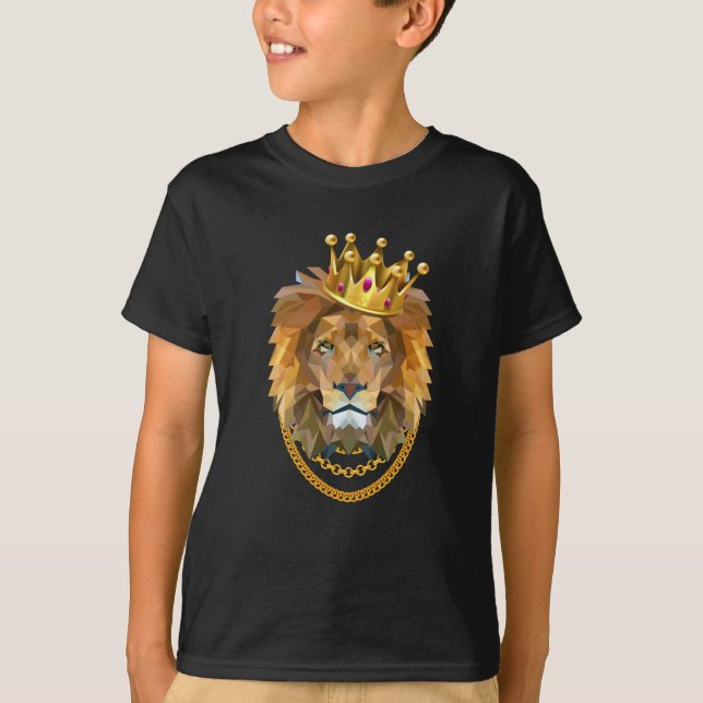 Lejon Gangster Golden Krona Kung T Shirt (Framsida)