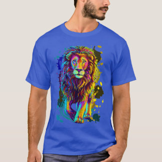 Lejon grafiklösning för Lejon Snyggt med färgstark T Shirt