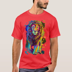 Lejon grafiklösning för Lejon Snyggt med färgstark T Shirt