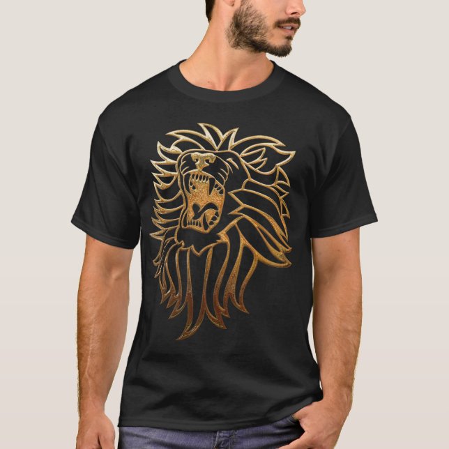 Lejon grafisk apparat för rumsligt bruk t-shirt (Framsida)