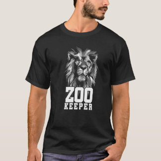 Lejon grafisk djurhållare djurparker som håller dj t shirt