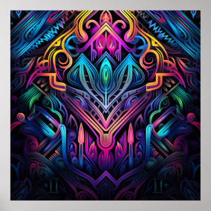 Lejon grafiti höst löv utskrift poster