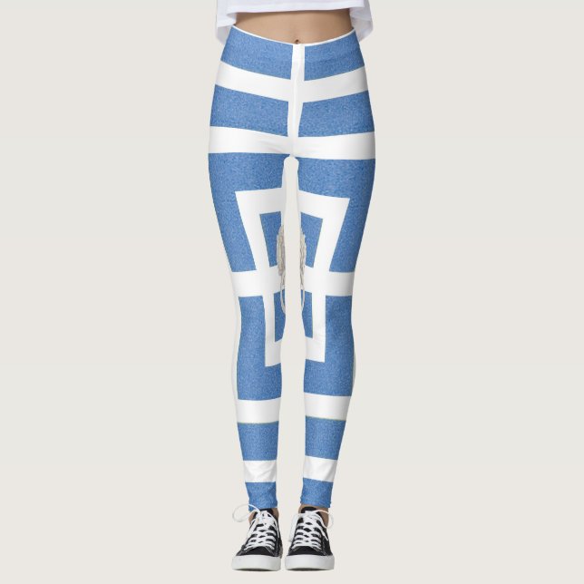 Lejon grinighetblåttdamasker leggings (Framsida)
