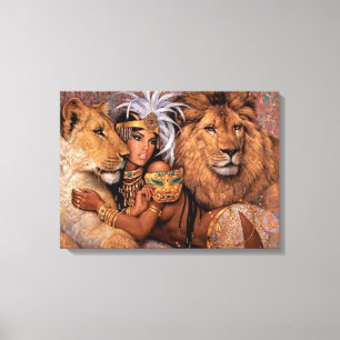 Lejon gudinna Egyptian Princess Canvas Art