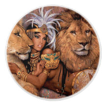 Lejon gudinna Egyptian Princess Ceramic pull Knob