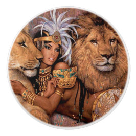 Lejon gudinna Egyptian Princess Ceramic pull Knob Knopp
