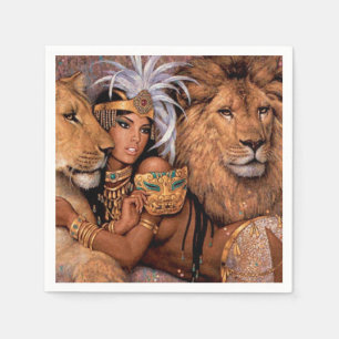 Lejon gudinna Egyptian Princess Napkin Pappersservett