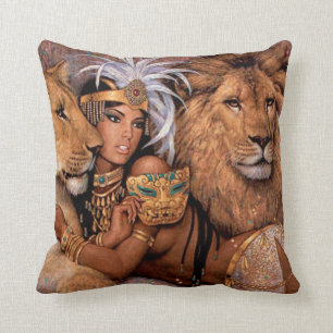 Lejon gudinna Egyptian Princess Pillow Kudde