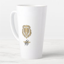 Lejon Guld & Svart Grafisk Mugg