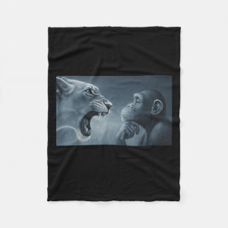 Lejon gulfärgning vid apa, apa och Lejon membran M Fleecefilt