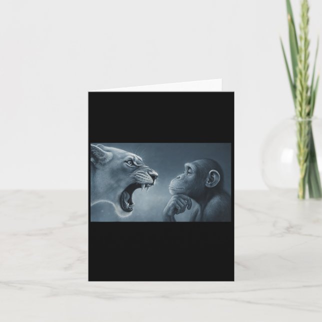 Lejon gulfärgning vid apa, apa och Lejon membran M Kort (Framsida)