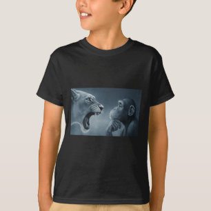Lejon gulfärgning vid apa, apa och Lejon membran M T Shirt