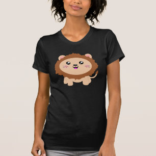 Lejon gullig tecknad tee shirt