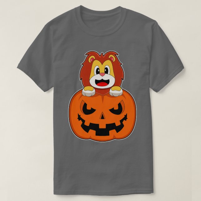 Lejon Halloween Pumpkin T Shirt (Design framsida)