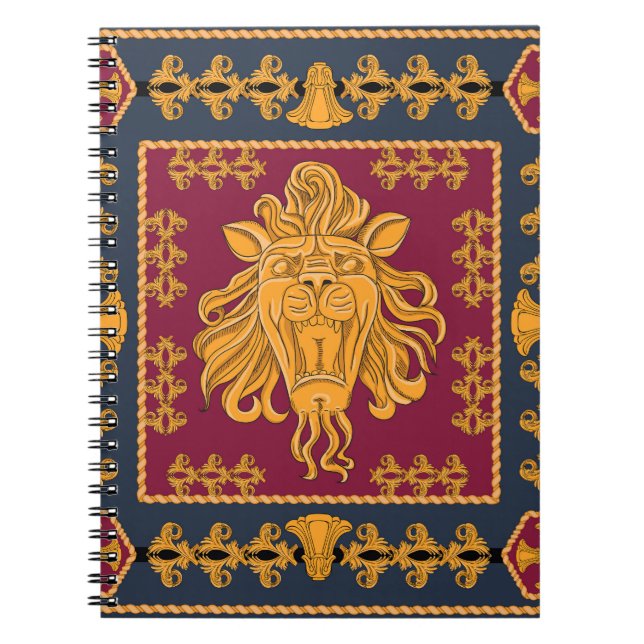 Lejon halsduk: gyllene motiv. anteckningsbok (Framsidan)