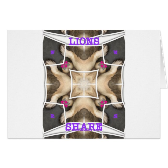 Lejon  hälsningskort (Framsidan Horizontal)