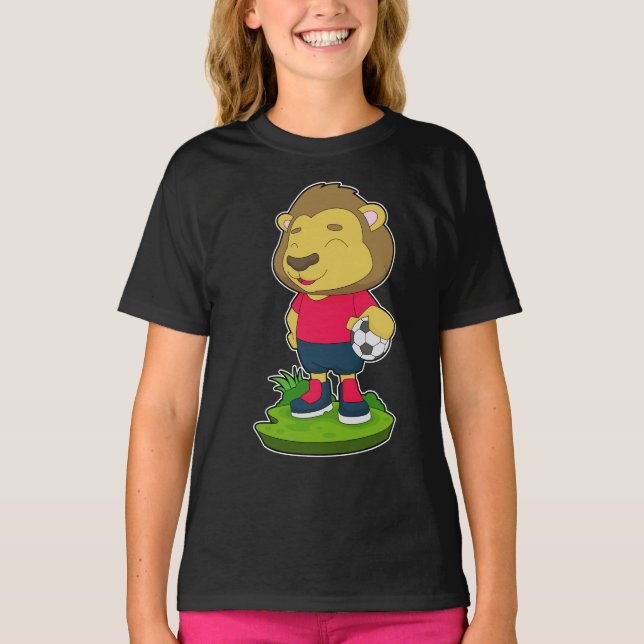 Lejon Handbollsspelare Handboll T Shirt (Framsida)