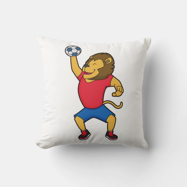 Lejon handbollsspelarhandboll kudde (Framsida)