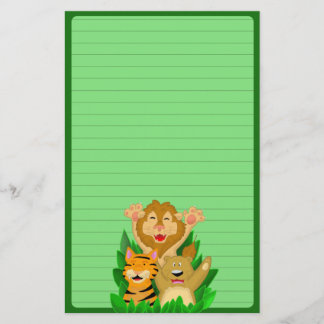 Lejon (härskad) tiger- och björnbrevpapper, brevpapper