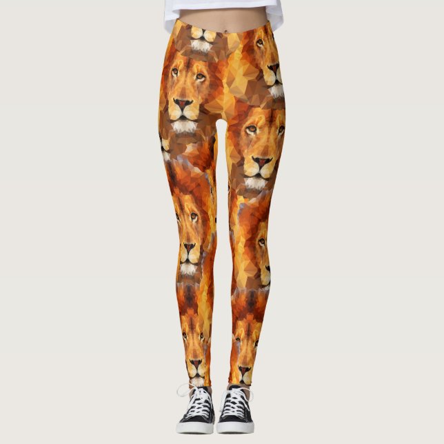 Lejon Head tryckdamasker Leggings (Framsida)