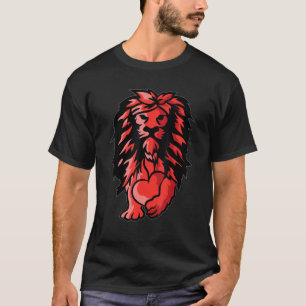 Lejon Heart Valentines day Cute Animal Kärlek Wild T Shirt