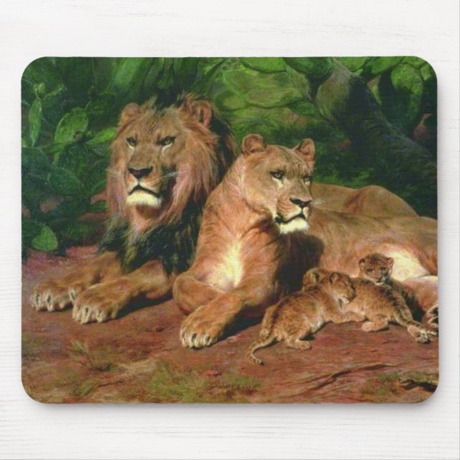 Lejon hemma (av Rosa Bonheur) Musmatta (Framsidan)