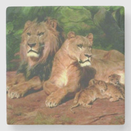 Lejon hemma (av Rosa Bonheur) Stenunderlägg