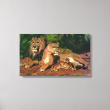 Lejon hemma (med Lioness och Lejona Unge)