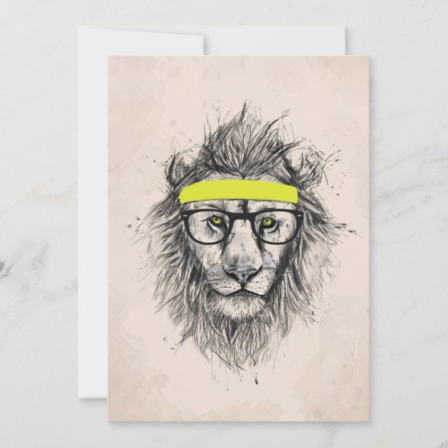Lejon Hipster (ljusbakgrund) (Framsida)