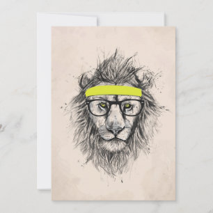 Lejon Hipster (ljusbakgrund)