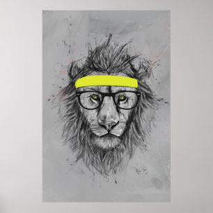 lejon hipster poster