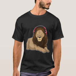 Lejon hörlursmusik t shirt