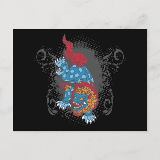 Lejon i Buddha Vykort (Framsida)