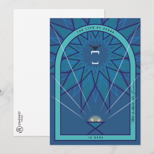 Lejon i en matare kort (Fram/baksida)