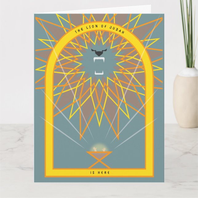 Lejon i en matare kort (Framsida)