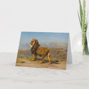 Lejon i ett bergslandskap Rosa Bonheur Kort