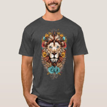 Lejon i Flower T-Shirt
